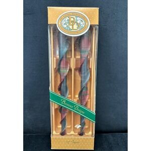 Vtg Beeswax Designs 12" Taper Candles NOS Ralph Lauren Christmas Aesthetic